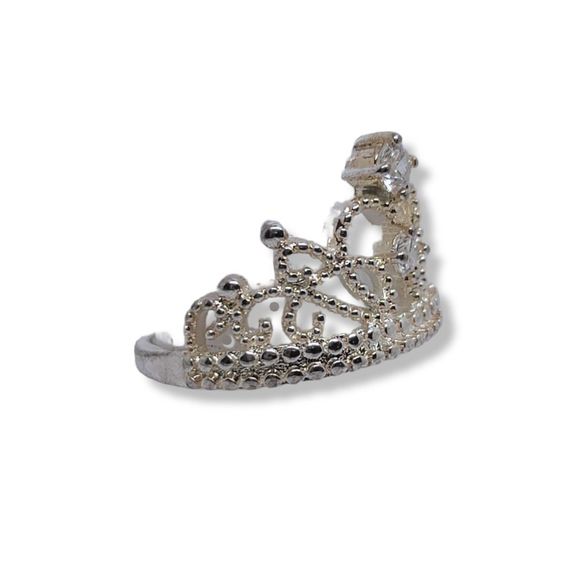 Sterling Silver Plated Round Simulated Diamond Crown Ring Sz8 - Picture 7 of 8